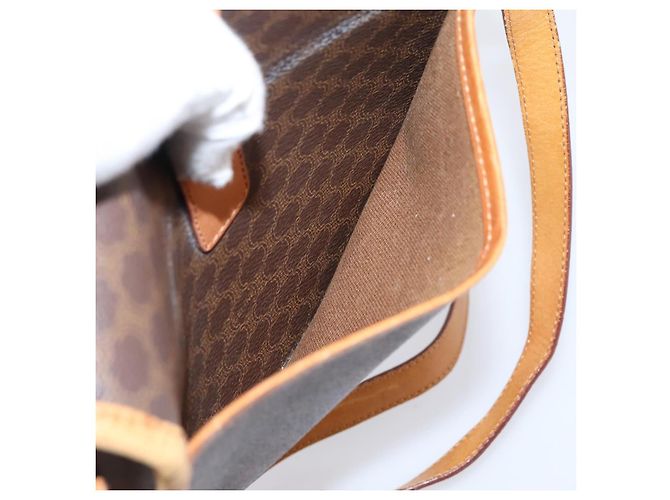 Céline Bolso de hombro CELINE Macadam Canvas PVC Leather Brown Gold Auth ep15969 Castaño Dorado - vista 24