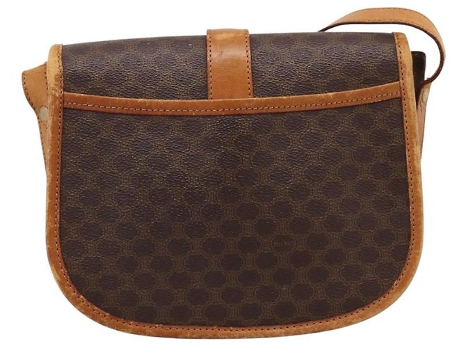 Céline Bolso de hombro CELINE Macadam Canvas PVC Leather Brown Gold Auth ep15969 Castaño Dorado - vista 3