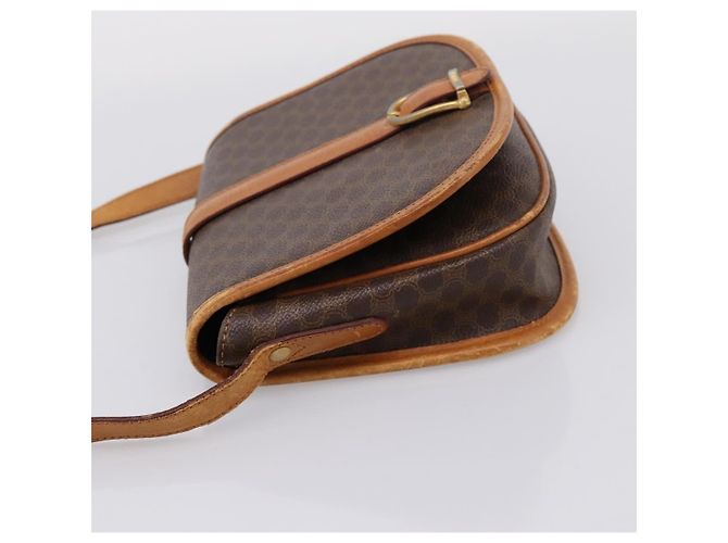 Céline Bolso de hombro CELINE Macadam Canvas PVC Leather Brown Gold Auth ep15969 Castaño Dorado - vista 4