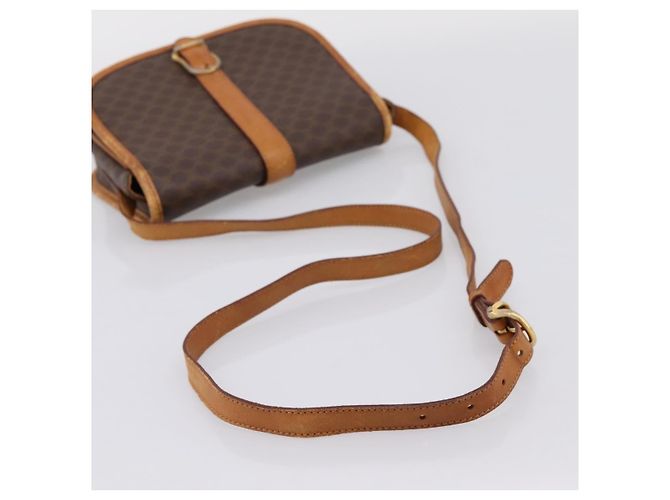 Céline Bolso de hombro CELINE Macadam Canvas PVC Leather Brown Gold Auth ep15969 Castaño Dorado - vista 7