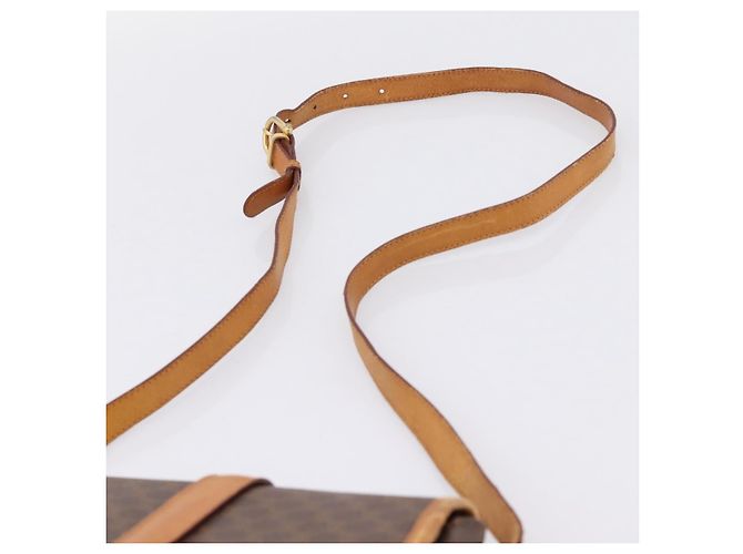 Céline Bolso de hombro CELINE Macadam Canvas PVC Leather Brown Gold Auth ep15969 Castaño Dorado - vista 8