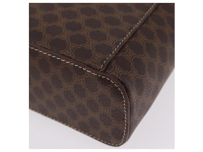Céline CELINE Macadam Vanity Cosmetic Pouch PVC Brown Gold Tone Auth ki6896M Braun - Ansicht 14