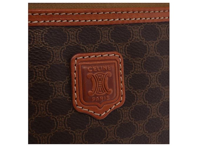 Céline CELINE Macadam Vanity Cosmetic Pouch PVC Brown Gold Tone Auth ki6896M Braun - Ansicht 16