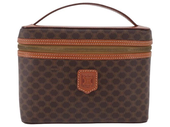 Céline CELINE Macadam Vanity Cosmetic Pouch PVC Brown Gold Tone Auth ki6896M Braun - Ansicht 2