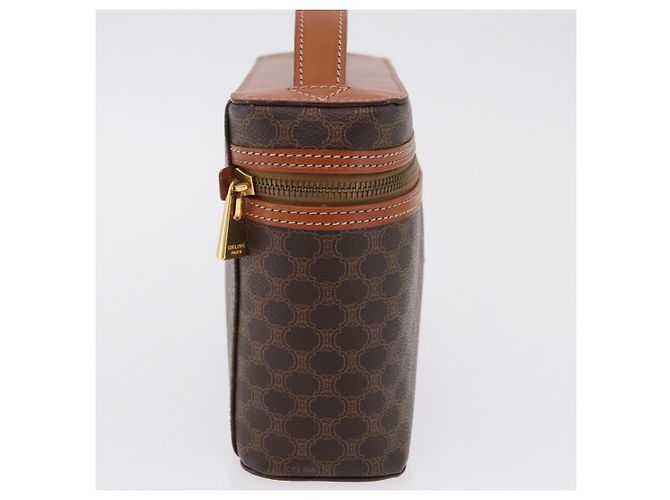 Céline CELINE Macadam Vanity Cosmetic Pouch PVC Brown Gold Tone Auth ki6896M Braun - Ansicht 5