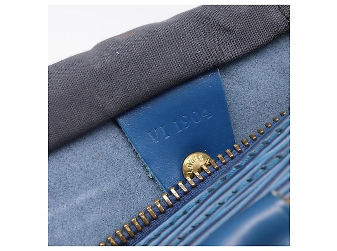 LOUIS VUITTON Epi Speedy 25 Hand Bag Toledo Blue M43015 LV Auth 206328 - vista 12