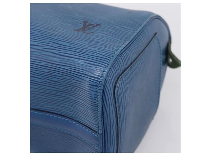 LOUIS VUITTON Epi Speedy 25 Hand Bag Toledo Blue M43015 LV Auth 206328 - vista 14