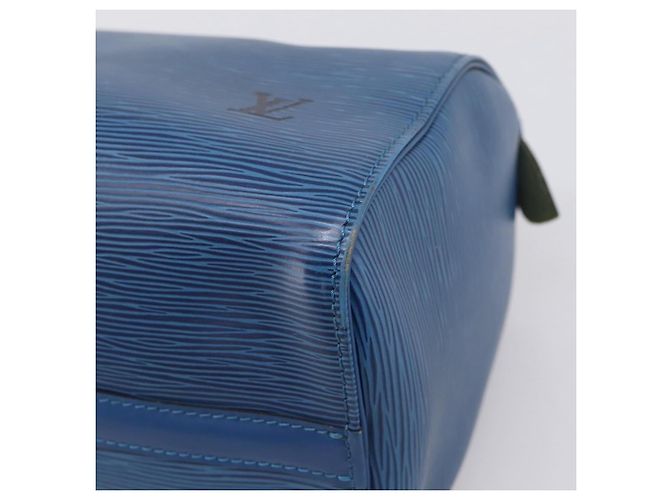 LOUIS VUITTON Epi Speedy 25 Hand Bag Toledo Blue M43015 LV Auth 206328 - vista 16