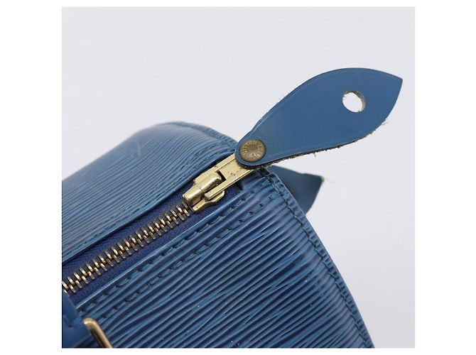 LOUIS VUITTON Epi Speedy 25 Hand Bag Toledo Blue M43015 LV Auth 206328 - vista 18