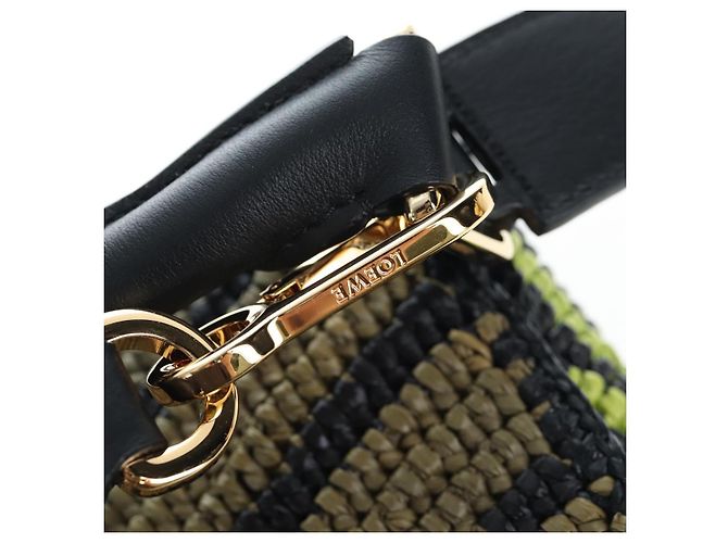 Borsa a mano LOEWE Puzzle Bag Small in pelle Verde Tono Oro Auth 167700SM - vista 19