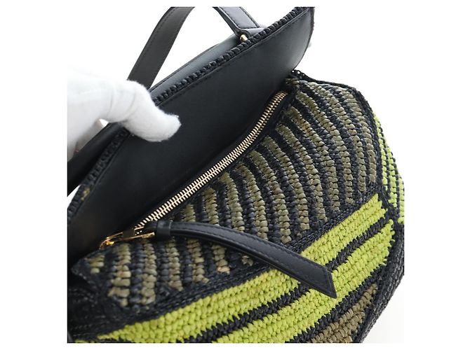 Borsa a mano LOEWE Puzzle Bag Small in pelle Verde Tono Oro Auth 167700SM - vista 20