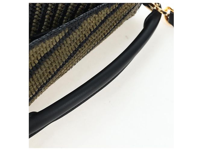 Borsa a mano LOEWE Puzzle Bag Small in pelle Verde Tono Oro Auth 167700SM - vista 7