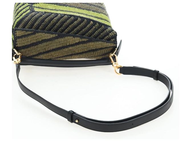 Borsa a mano LOEWE Puzzle Bag Small in pelle Verde Tono Oro Auth 167700SM - vista 8
