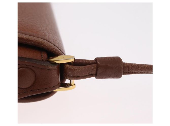 Bolsa de Ombro Burberrys em Couro Marrom Tom Dourado Auth BA16146 - vista 10