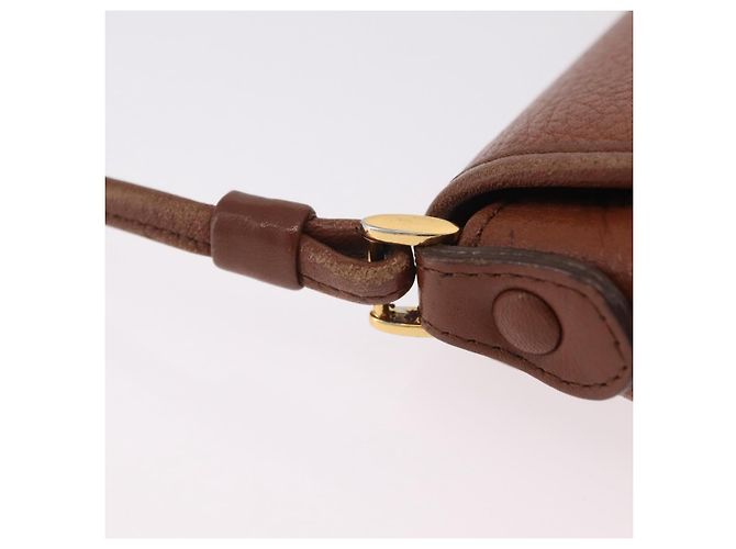 Bolsa de Ombro Burberrys em Couro Marrom Tom Dourado Auth BA16146 - vista 11