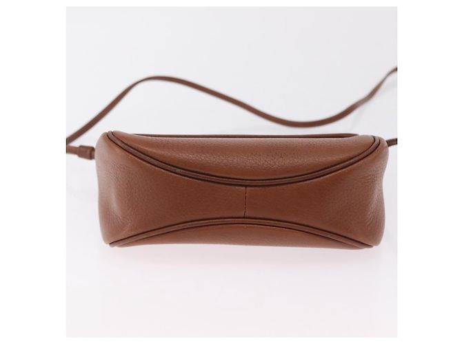 Bolsa de Ombro Burberrys em Couro Marrom Tom Dourado Auth BA16146 - vista 12