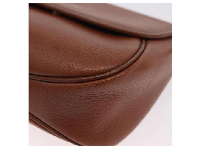 Bolsa de Ombro Burberrys em Couro Marrom Tom Dourado Auth BA16146 - vista 14