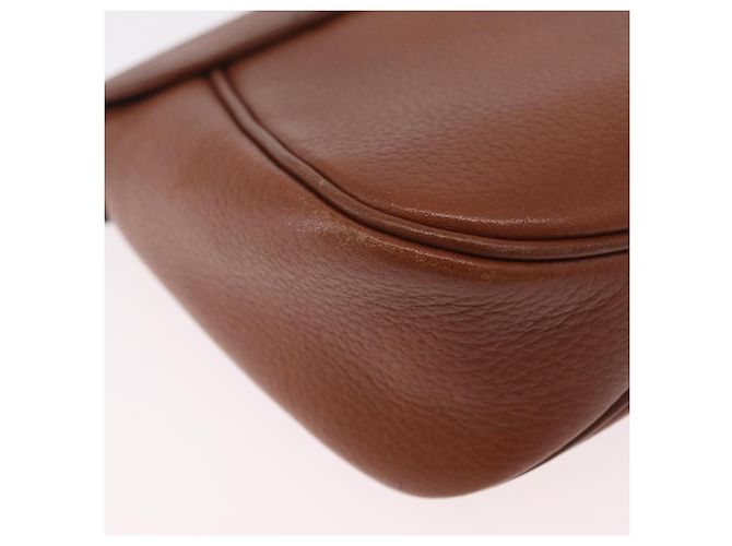 Bolsa de Ombro Burberrys em Couro Marrom Tom Dourado Auth BA16146 - vista 15