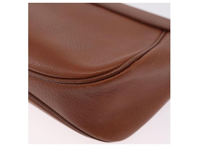 Bolsa de Ombro Burberrys em Couro Marrom Tom Dourado Auth BA16146 - vista 16