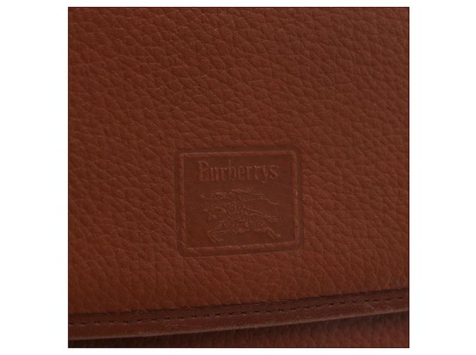 Bolsa de Ombro Burberrys em Couro Marrom Tom Dourado Auth BA16146 - vista 17