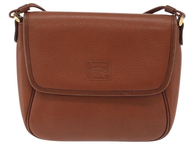 Bolsa de Ombro Burberrys em Couro Marrom Tom Dourado Auth BA16146 - vista 2