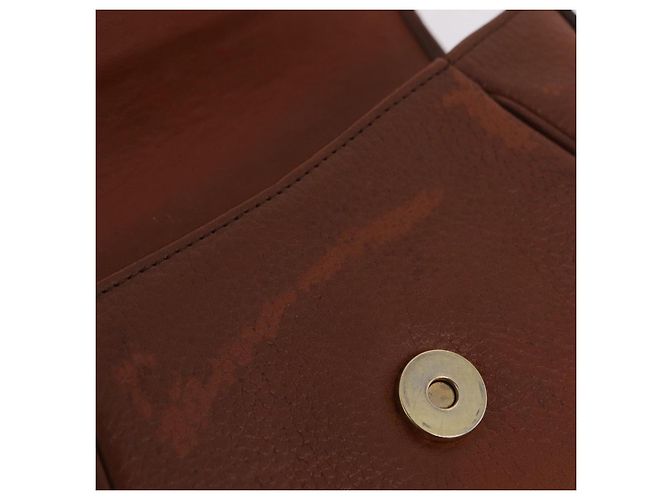 Bolsa de Ombro Burberrys em Couro Marrom Tom Dourado Auth BA16146 - vista 21