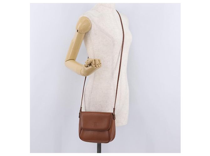 Bolsa de Ombro Burberrys em Couro Marrom Tom Dourado Auth BA16146 - vista 26