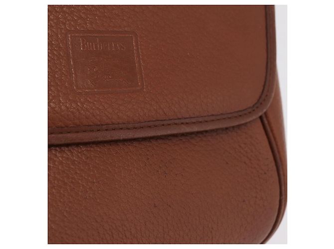 Bolsa de Ombro Burberrys em Couro Marrom Tom Dourado Auth BA16146 - vista 3