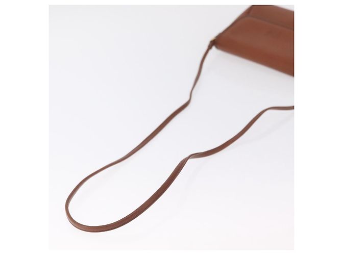 Bolsa de Ombro Burberrys em Couro Marrom Tom Dourado Auth BA16146 - vista 8