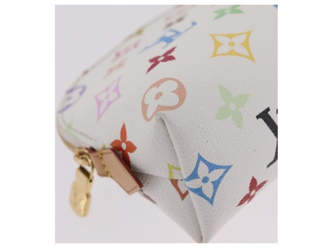 LOUIS VUITTON Monogram Multicolor Pochette Cosmetic PM White M47354 Auth mr3050V Bianco - vista 14