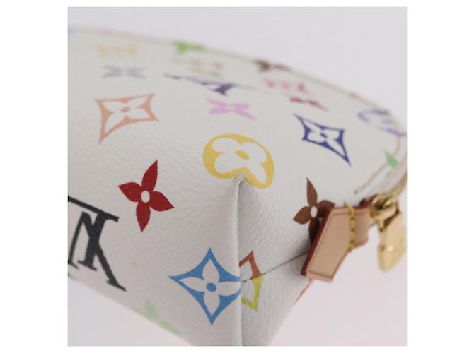 LOUIS VUITTON Monogram Multicolor Pochette Cosmetic PM White M47354 Auth mr3050V Bianco - vista 17