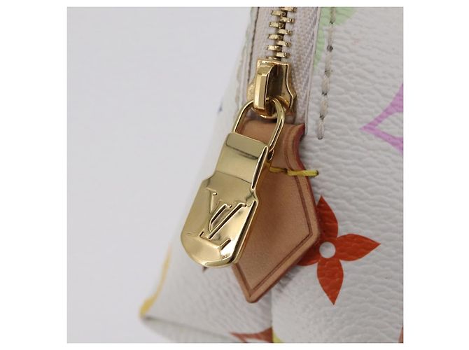 LOUIS VUITTON Monogram Multicolor Pochette Cosmetic PM White M47354 Auth mr3050V Bianco - vista 18