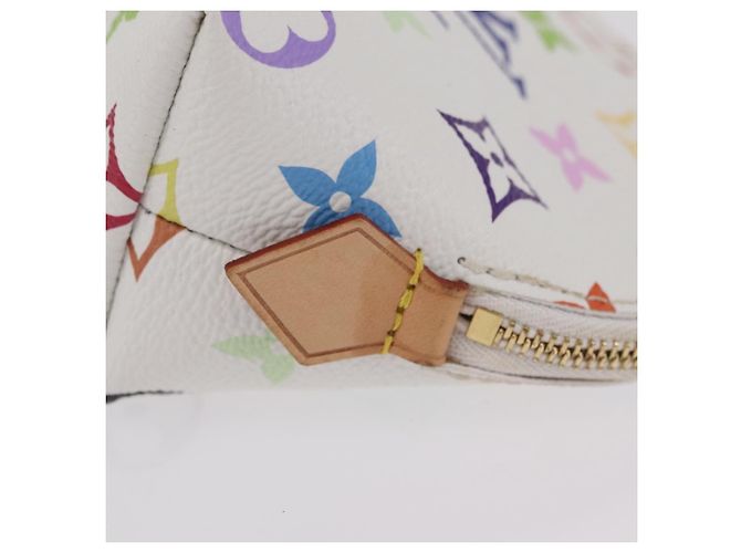 LOUIS VUITTON Monogram Multicolor Pochette Cosmetic PM White M47354 Auth mr3050V Bianco - vista 5