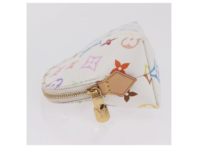 LOUIS VUITTON Monogram Multicolor Pochette Cosmetic PM White M47354 Auth mr3050V Bianco - vista 6