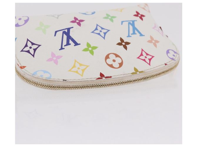 LOUIS VUITTON Monogram Multicolor Pochette Cosmetic PM White M47354 Auth mr3050V Bianco - vista 8