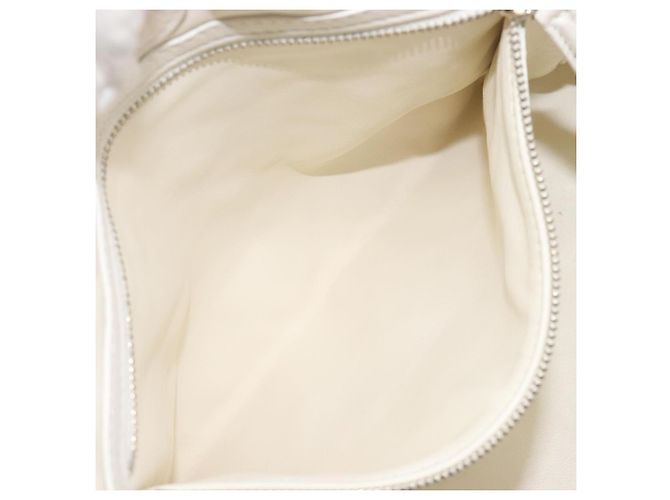 Borsa Christian Dior Lady Dior Canage in pelle d'agnello Bianca Argento Auth gh2352V Bianco - vista 25