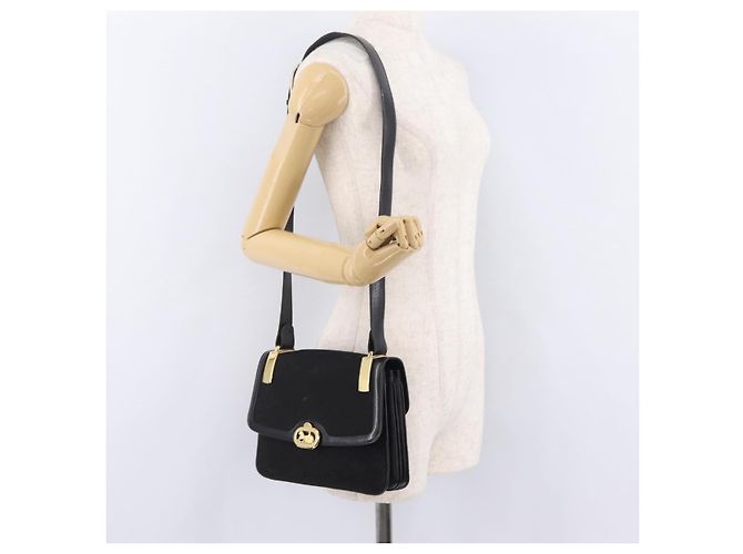 Céline Borsa a tracolla CELINE C Sulky Canvas Black Gold Auth ep16244 Nero D'oro - vista 28