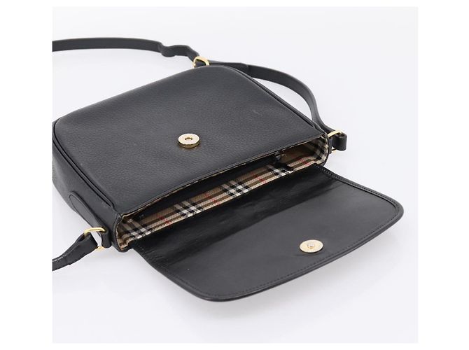 Borsa a tracolla Burberrys in pelle nera e oro autentica ep16277 Nero D'oro - vista 15