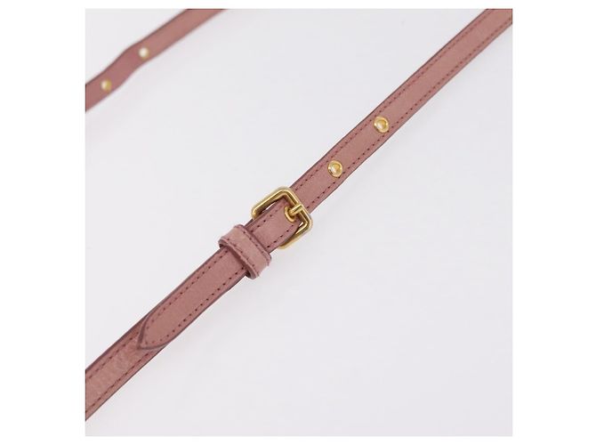 Borsa a tracolla Miu Miu Matelassé Vitellolux Pink Gold Auth 206318A Rosa D'oro - vista 10
