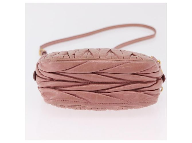 Borsa a tracolla Miu Miu Matelassé Vitellolux Pink Gold Auth 206318A Rosa D'oro - vista 12