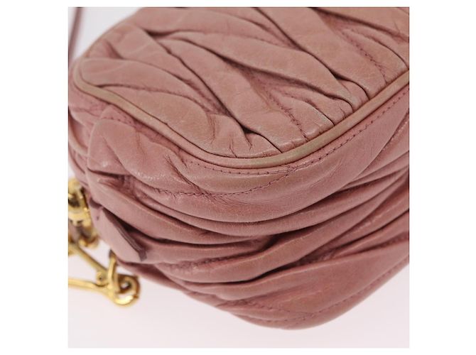 Borsa a tracolla Miu Miu Matelassé Vitellolux Pink Gold Auth 206318A Rosa D'oro - vista 13
