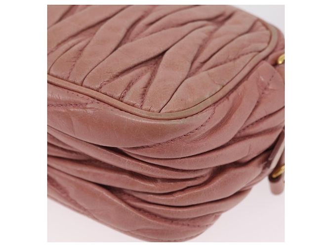 Borsa a tracolla Miu Miu Matelassé Vitellolux Pink Gold Auth 206318A Rosa D'oro - vista 14