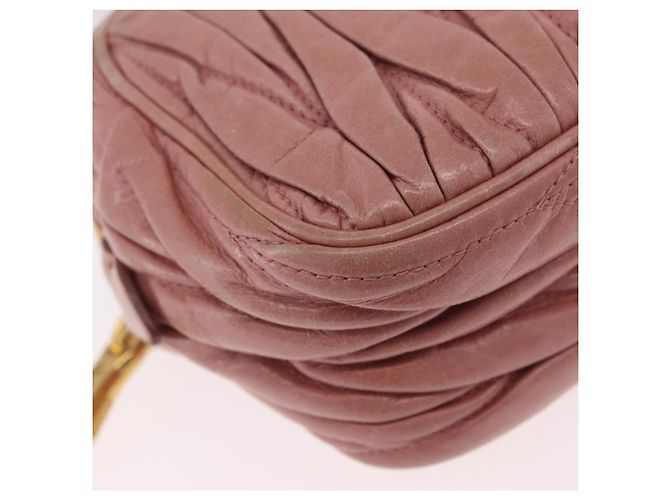 Borsa a tracolla Miu Miu Matelassé Vitellolux Pink Gold Auth 206318A Rosa D'oro - vista 15
