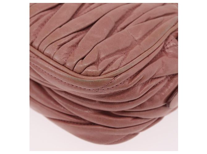 Borsa a tracolla Miu Miu Matelassé Vitellolux Pink Gold Auth 206318A Rosa D'oro - vista 16