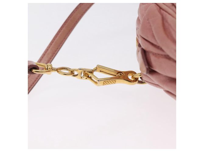 Borsa a tracolla Miu Miu Matelassé Vitellolux Pink Gold Auth 206318A Rosa D'oro - vista 17