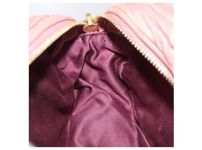 Borsa a tracolla Miu Miu Matelassé Vitellolux Pink Gold Auth 206318A Rosa D'oro - vista 24