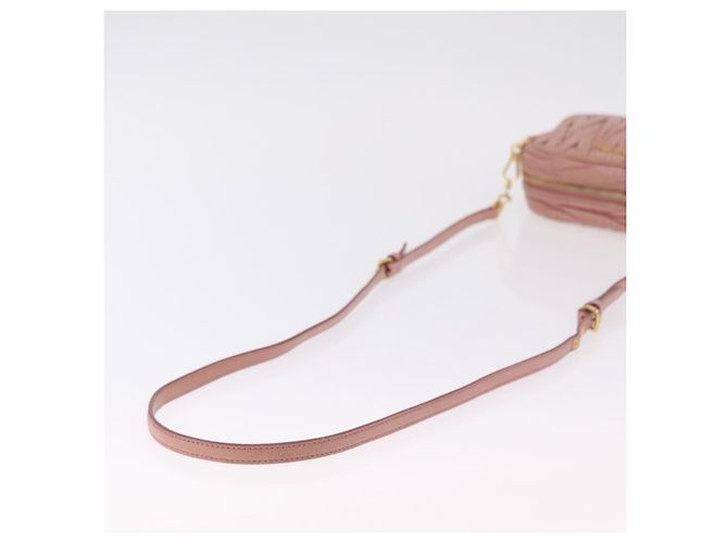 Borsa a tracolla Miu Miu Matelassé Vitellolux Pink Gold Auth 206318A Rosa D'oro - vista 8
