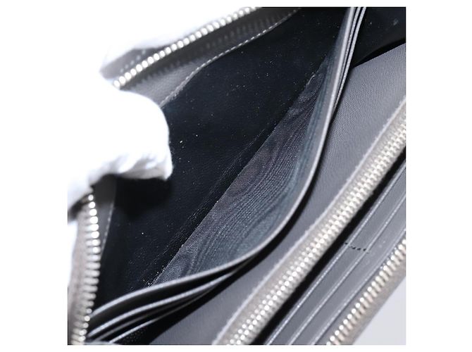 Autre Marque Cartera larga SAINT LAURENT Cassandra de piel gris plata Auth bs37418 Castaño - vista 21
