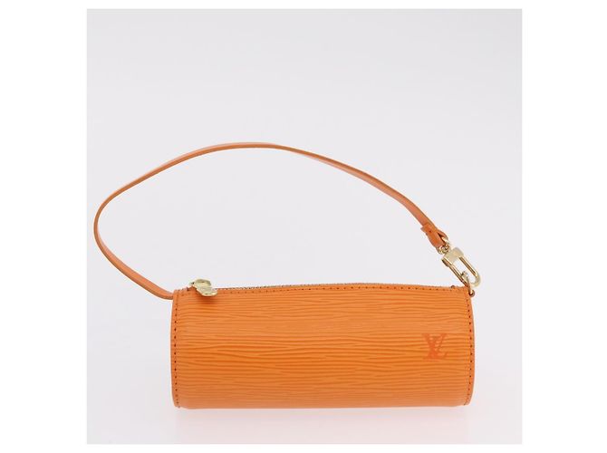 Borsa a mano LOUIS VUITTON Epi Soufflot Orange Mandarin M5222H LV Auth 203201V Arancione Grigio - vista 21