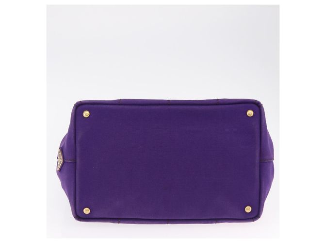 PRADA Canapa MM Handtasche Canvas Lila Goldfarben Auth mr3004A - Ansicht 12